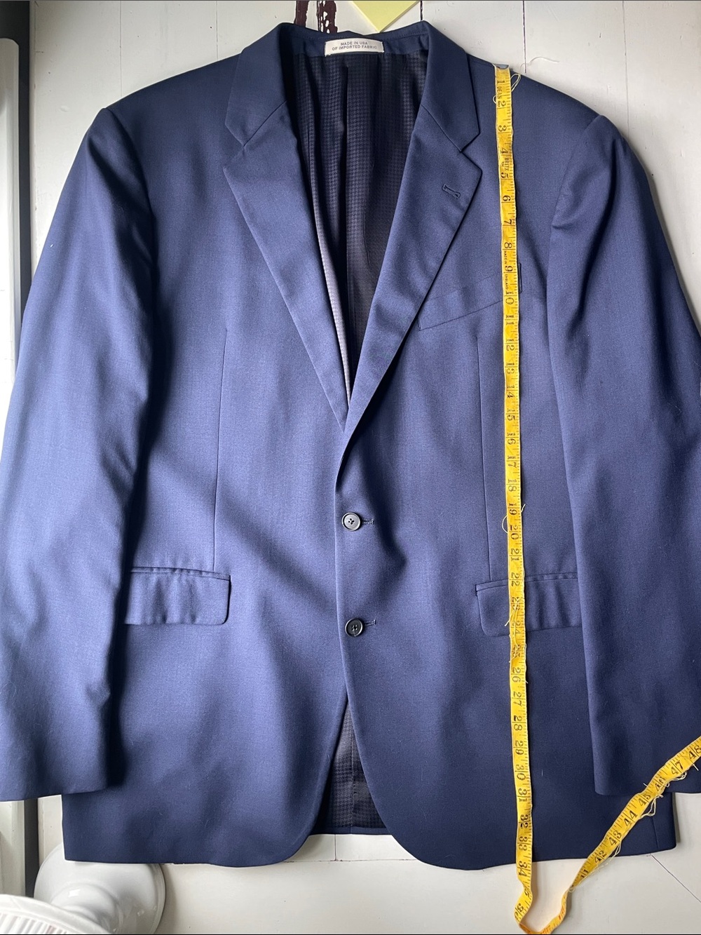 Joseph Abboud Freedom Blue Wool Men's 2-Piece Suit, Size 46L - Picture 16 of 16